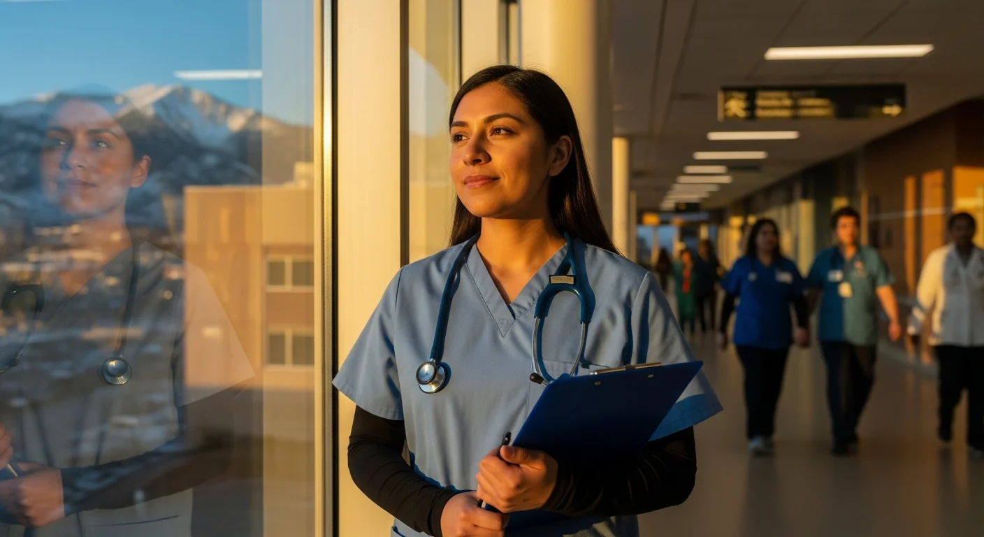 CNA professional reviewing salary data in Colorado healthcare facility