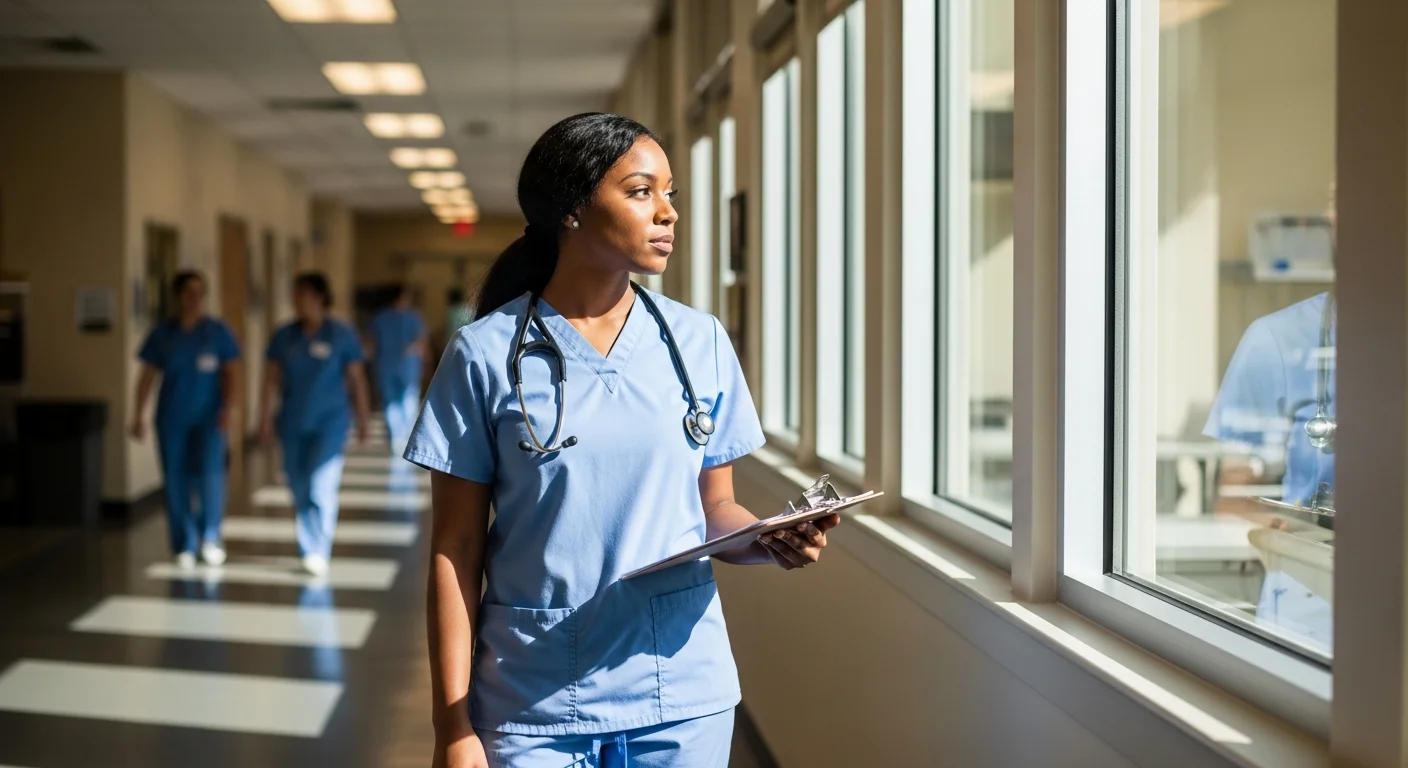 CNA student in scrubs at South Carolina clinical training site