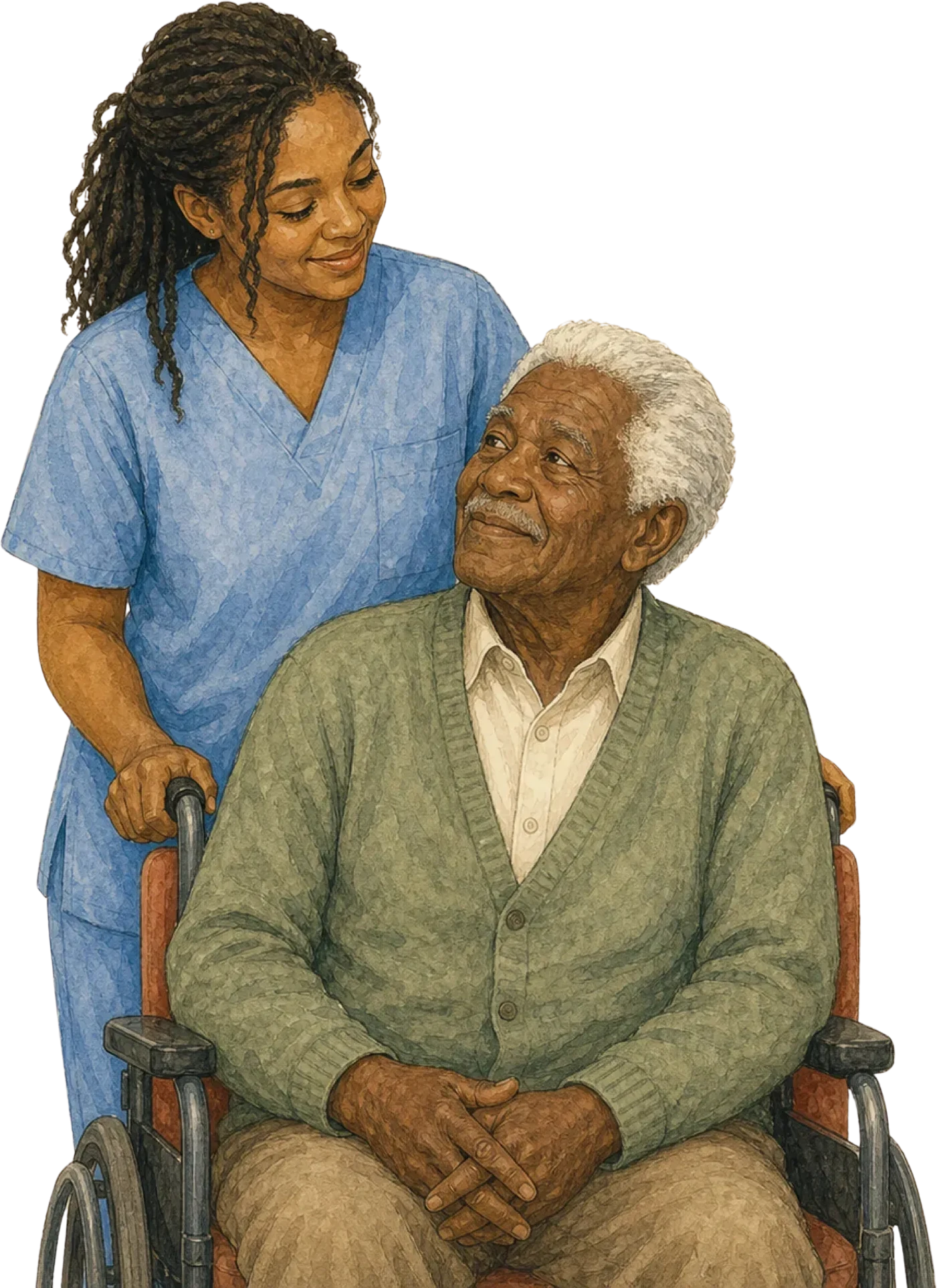 A certified nursing assistant caring for an elderly patient, CNA classes in Atlanta, Georgia