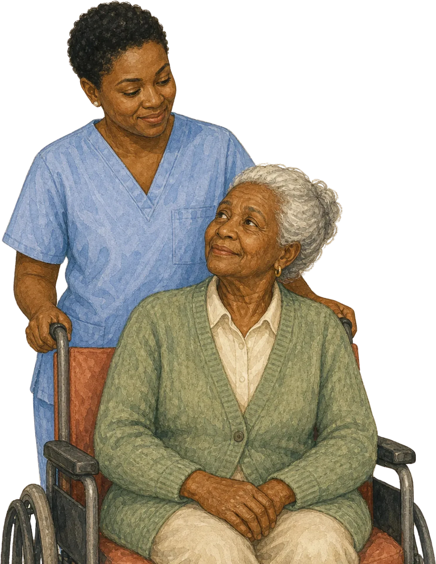A certified nursing assistant caring for an elderly patient, CNA classes in Baltimore, Maryland