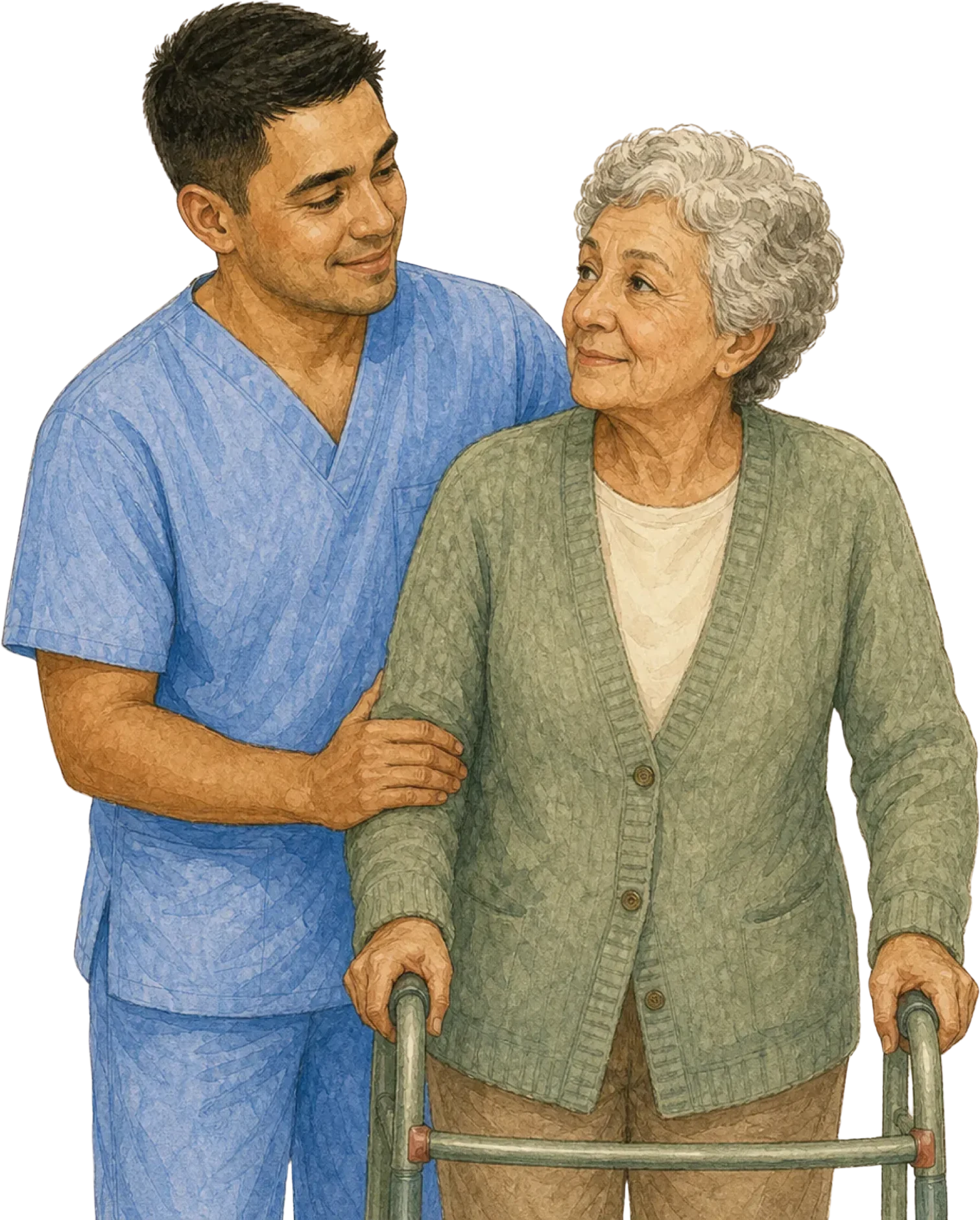 A certified nursing assistant caring for an elderly patient, CNA classes in Indianapolis, Indiana