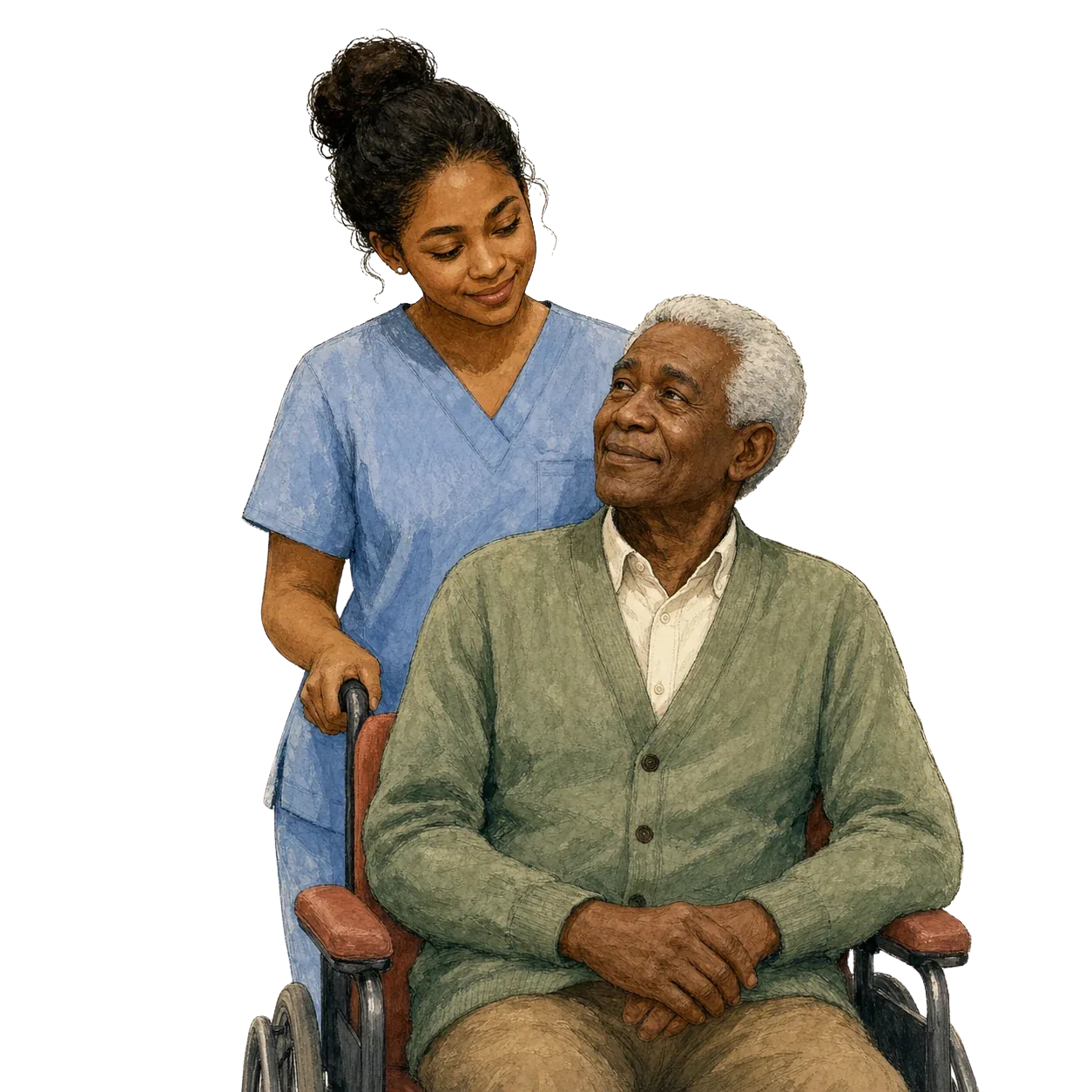 A certified nursing assistant caring for an elderly patient, CNA classes in Raleigh, North Carolina